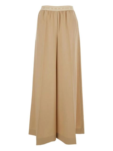 Marni logo-waistband trousers - Neutrals - zdjęcie produktu nr 1