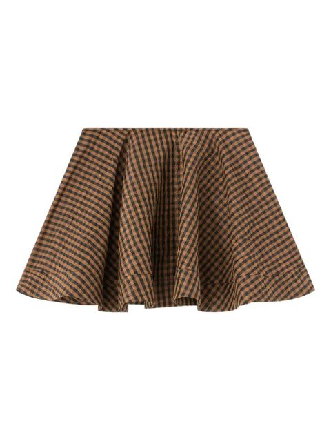 GANNI Gingham Skirt - Brown - zdjęcie produktu nr 1