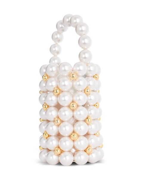 Vanina Le Comino pearl beaded bag - White