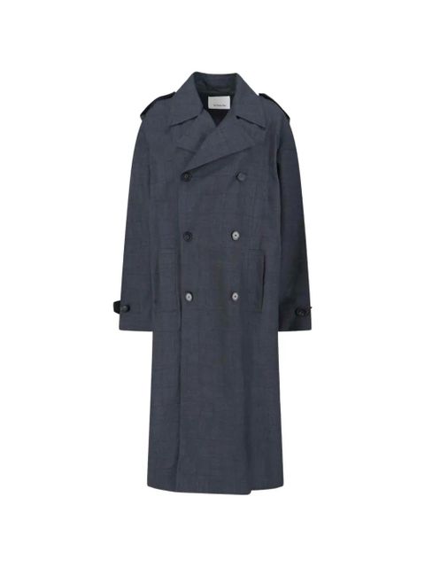 The Frankie Shop Bleecker double-breasted plaid trench coat - Grey - zdjęcie produktu nr 1