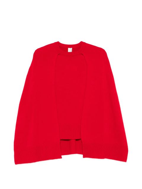 TOTEME cape-detail round-neck sweater - Red - zdjęcie produktu nr 1