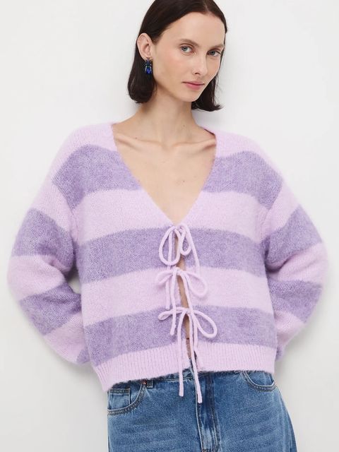 Medicine kardigan damskie kolor fioletowy ciepły - zdjęcie produktu nr 1