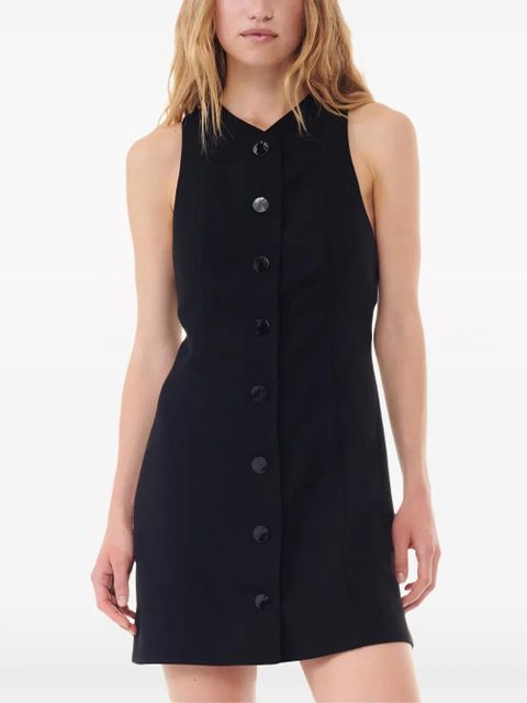GANNI bow-detail mini dress - Black