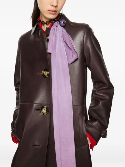 Acne Studios leather long coat - Brown
