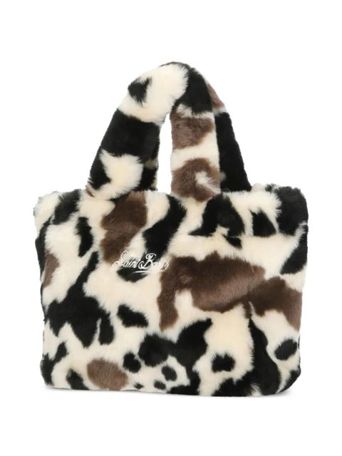 MC2 Saint Barth Colette Soft Fur cow-pattern removable-strap tote bag - Neutrals
