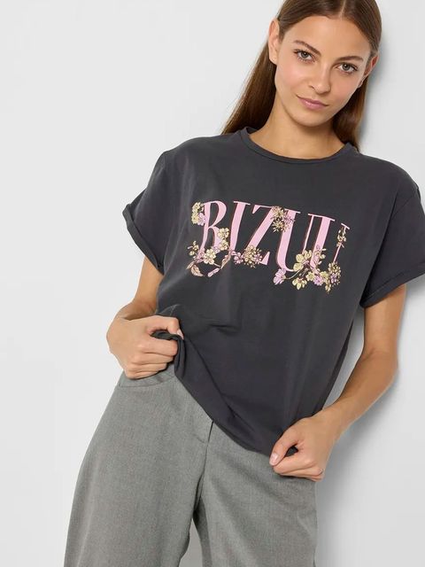 Bizuu t-shirt bawełniany OVERA damski kolor szary OVERA_SZARY_AW24