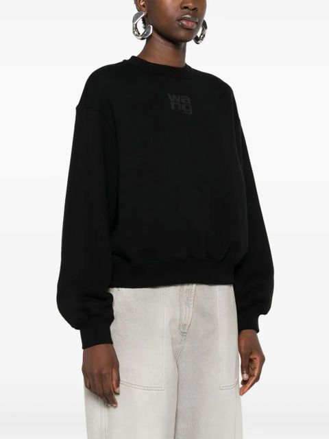 Alexander Wang logo-embossed cotton sweatshirt - Black