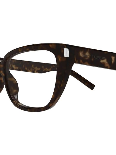 Saint Laurent Eyewear tortoiseshell-effect cat-eye glasses - Brown