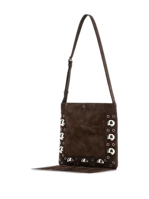 Valentino Garavani Nellcôte suede shoulder bag - Brown