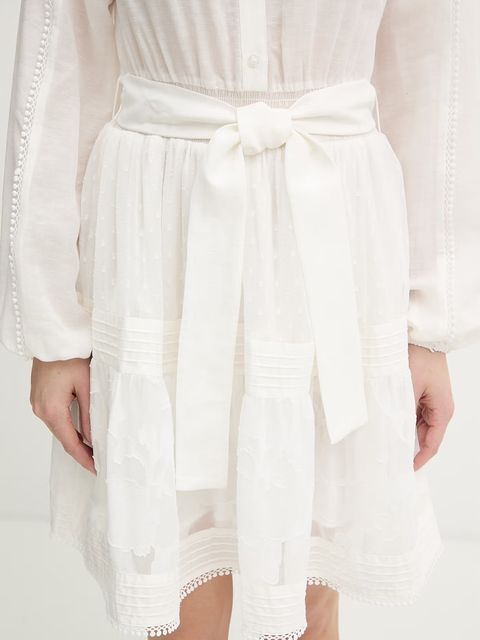 Silvian Heach sukienka z dodatkiem lnu FALEN