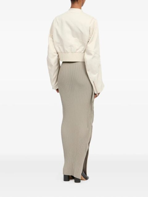 MM6 Maison Margiela zip-up ruched bomber jacket - Neutrals - zdjęcie produktu nr 2