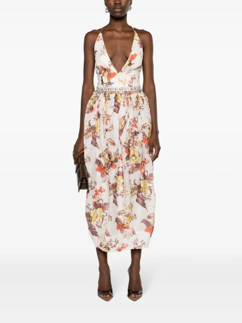 ZIMMERMANN Matchmaker Tulip floral-print midi dress - Neutrals