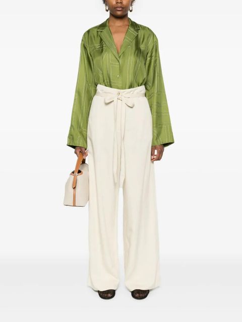 TOTEME belted-waist flared trousers - Neutrals - zdjęcie produktu nr 2