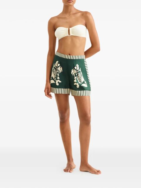 ERES floral-print striped shorts - Green