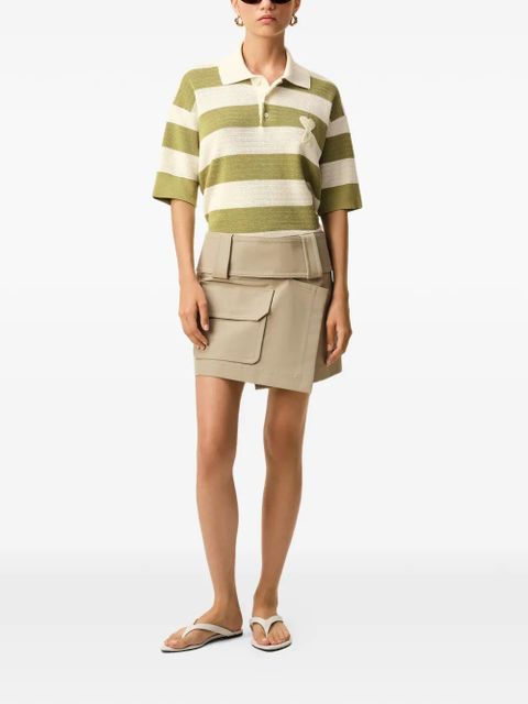 AMI Paris Ami De Coeur striped polo top - Neutrals - zdjęcie produktu nr 2