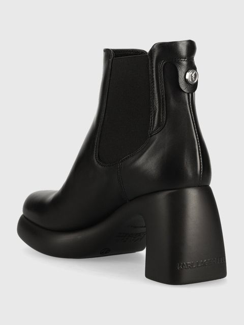 Karl Lagerfeld sztyblety skórzane ASTRAGON damskie kolor czarny na słupku KL33840
