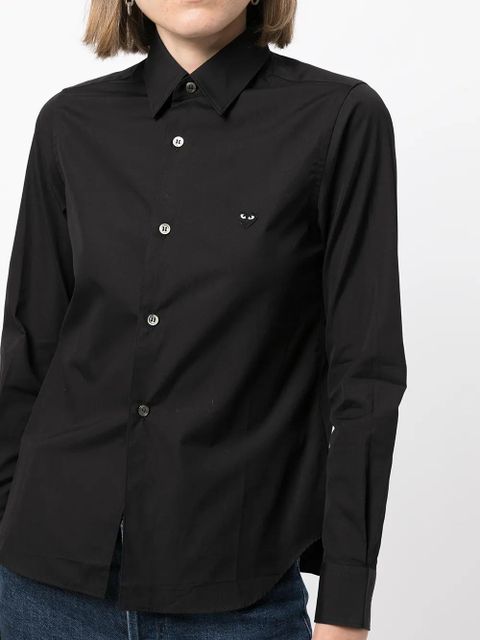 Comme Des Garçons Play-logo longsleeved shirt - Black