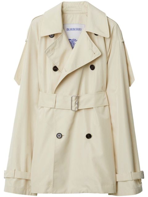 Burberry short silk trench coat - Neutrals - zdjęcie produktu nr 1