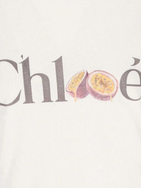Chloé passion-fruit print cotton T-shirt - White