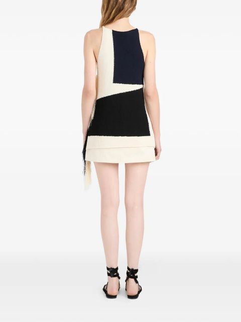 Proenza Schouler Saskia fringe-trimmed intarsia-knit top - Neutrals