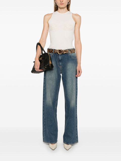 Magda Butrym crochet-detailed top - Neutrals