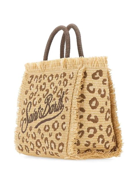 MC2 Saint Barth leopard-print fringed tote bag - Neutrals
