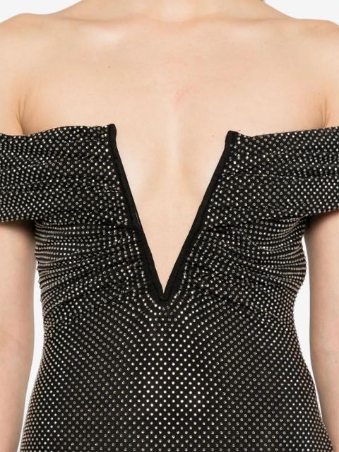 Self-Portrait rhinestone-embellished maxi dress - Black