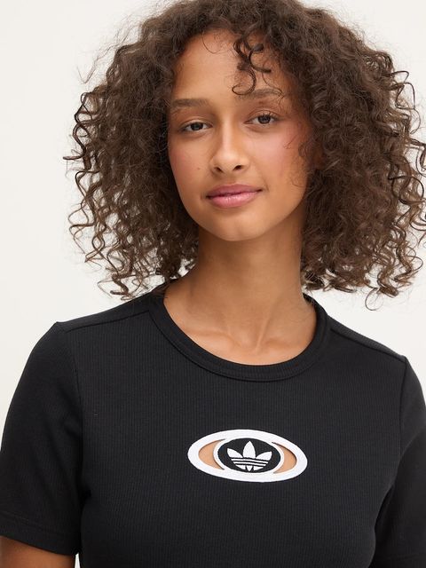 adidas Originals t-shirt Cut Out Rib Tee damski kolor czarny KC8804