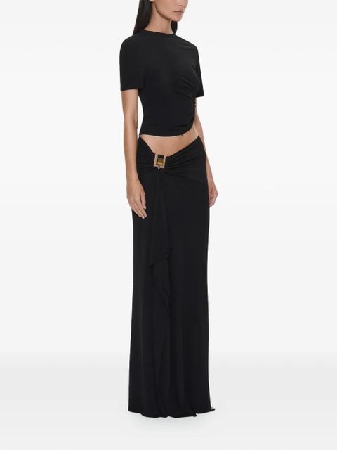 Christopher Esber Bezel Quartz ruched tee T-shirt - Black