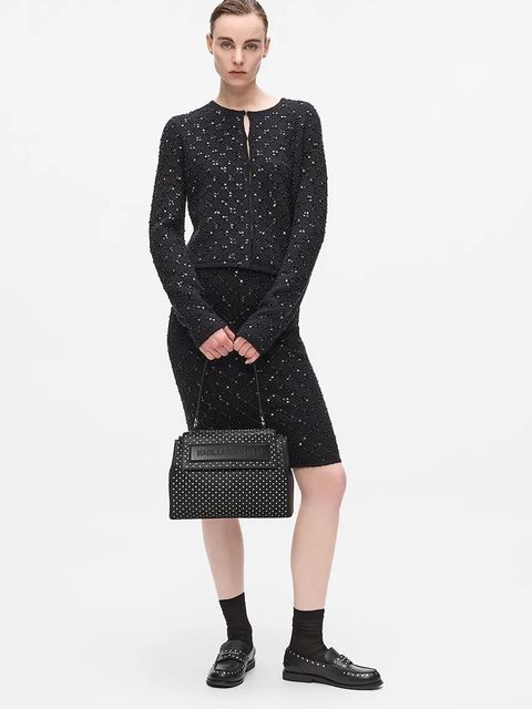 Karl Lagerfeld torebka skórzana kolor czarny A4W30086