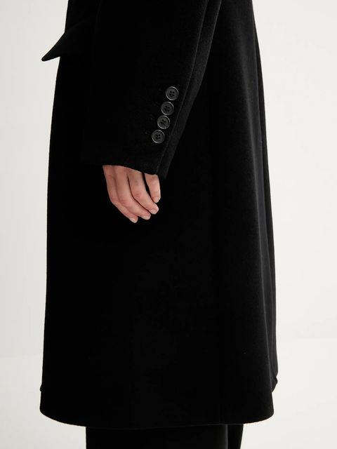 Filippa K płaszcz z dodatkiem wełny kolor czarny 31972
