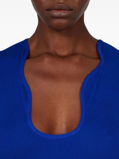 Ferragamo ribbed long-sleeve top - Blue