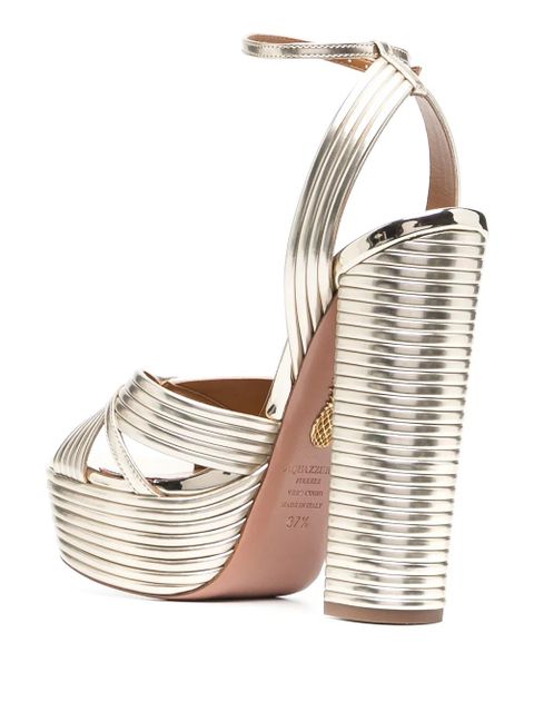 Aquazzura Sundance 140mm platform sandals - Gold