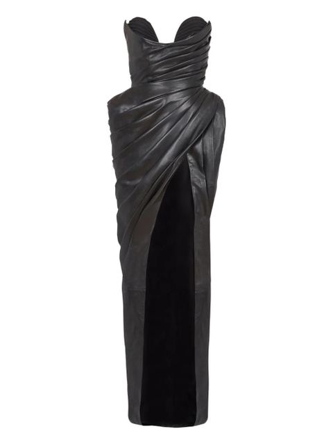 Balmain leather bodycon dress - Black