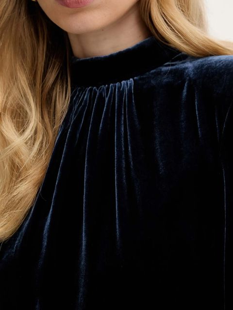 Rotate sukienka z dodatkiem jedwabiu kolor niebieski mini dopasowana 1149221192