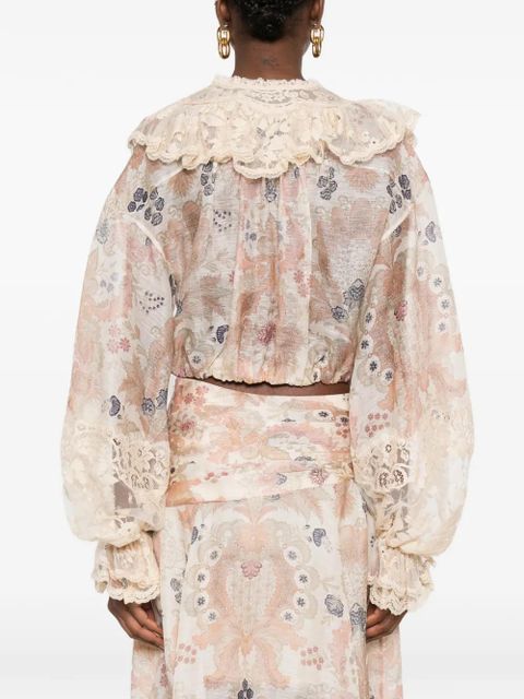 ZIMMERMANN Rebellion ruffled blouse - Neutrals