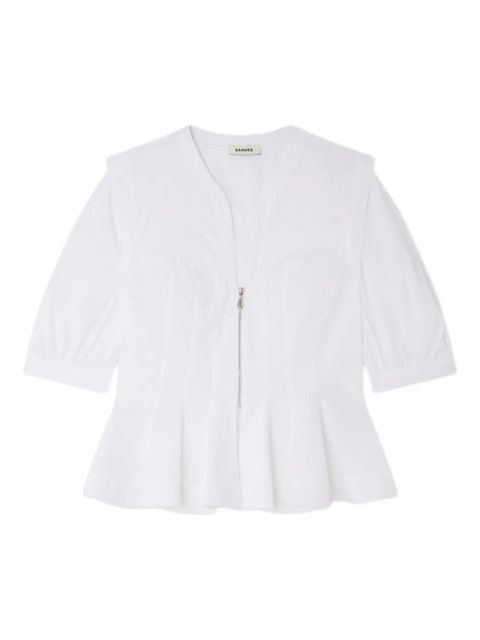 SANDRO zip-up peplum shirt - White - zdjęcie produktu nr 1