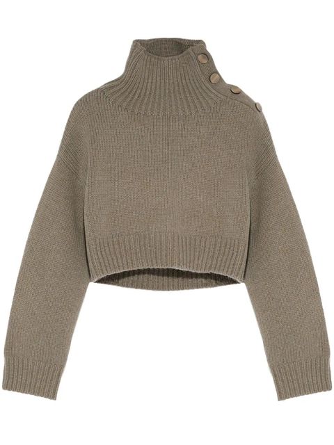Yves Salomon cropped knit jumper - Grey - zdjęcie produktu nr 1