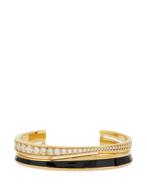 Ferragamo crystal-inset bangle - Gold - zdjęcie produktu nr 1