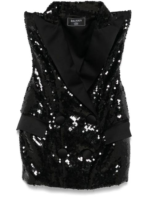 Balmain sequinned tailored mini dress - Black - zdjęcie produktu nr 1