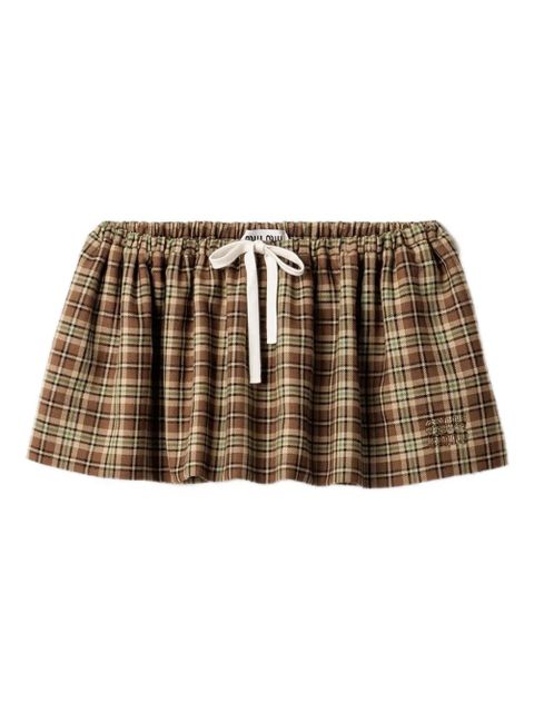 Miu Miu plaid A-line skirt - Brown - zdjęcie produktu nr 1