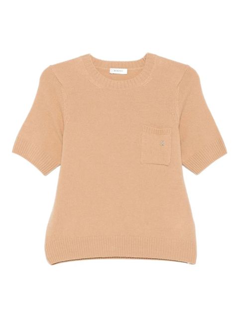 SANDRO pocket short-sleeve sweater - Brown - zdjęcie produktu nr 1