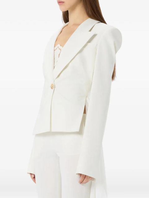 Blumarine single-breasted asymmetric-hem blazer - White