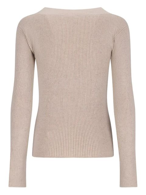 Max Mara V-neck ribbed cardigan - Neutrals - zdjęcie produktu nr 2