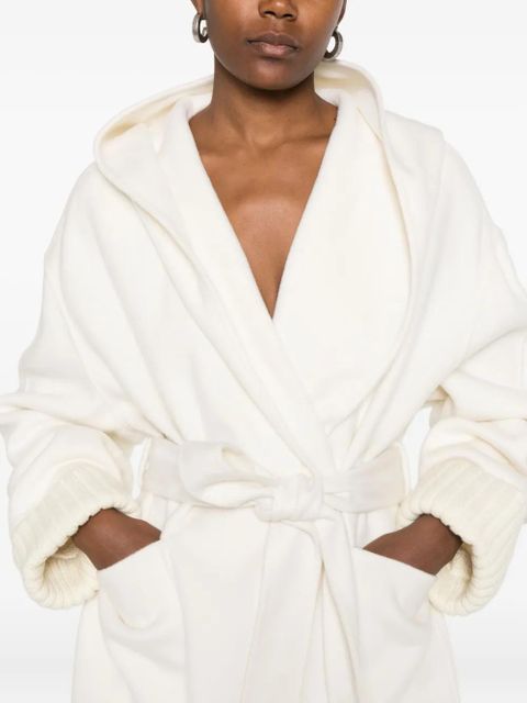 Aya Muse hooded knitted-cuff coat - Neutrals