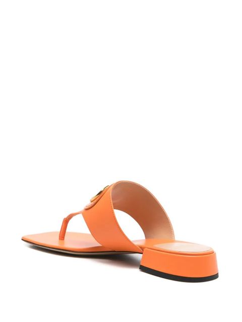 Valentino Garavani VLogo leather slides - Orange - zdjęcie produktu nr 2