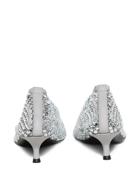 Christopher Esber 50mm crystal-embellished heeled pumps - Grey