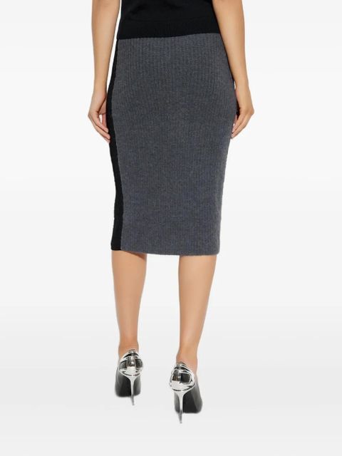 Diesel M-Lousi ribbed panelled midi skirt - Grey