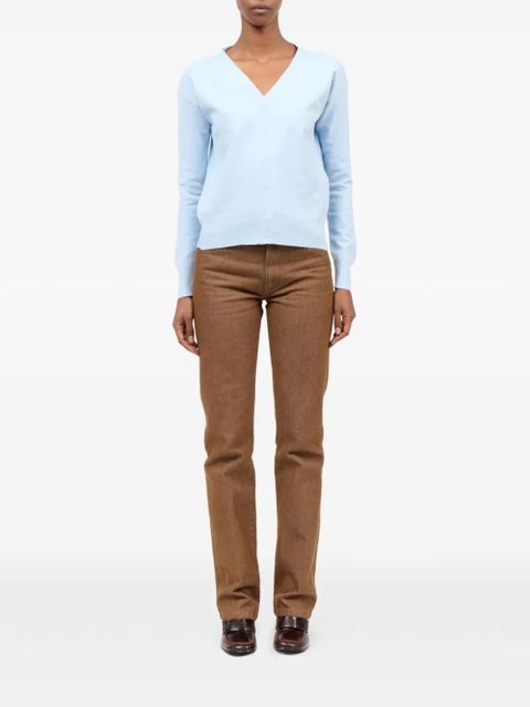 MM6 Maison Margiela V-neck buttoned cardigan - Blue - zdjęcie produktu nr 2