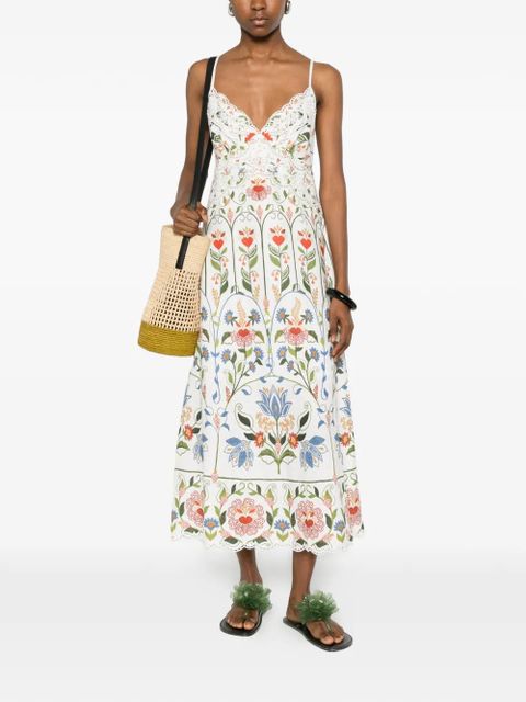 FARM Rio Stitched Garden embroidered midi dress - White - zdjęcie produktu nr 2